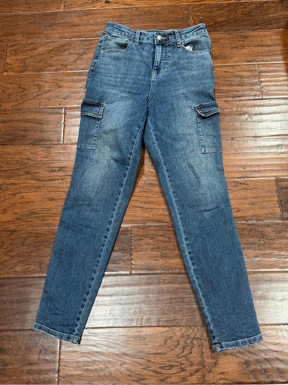 No Boundaries Stretch Skinny Dark Wash Cargo Jeans